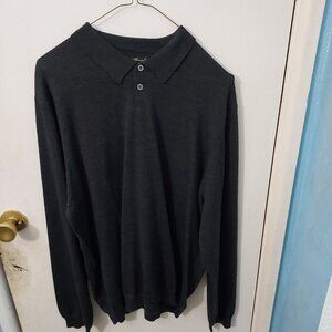 NWT, Eddie Bauer L/S Merino Wool Sweater, Charcoal Grey, XL